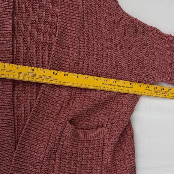 Madewell Bobble Open Front Pocket Cardigan Sweater Dusty Rose Pink Women XS - Picture 9 of 12